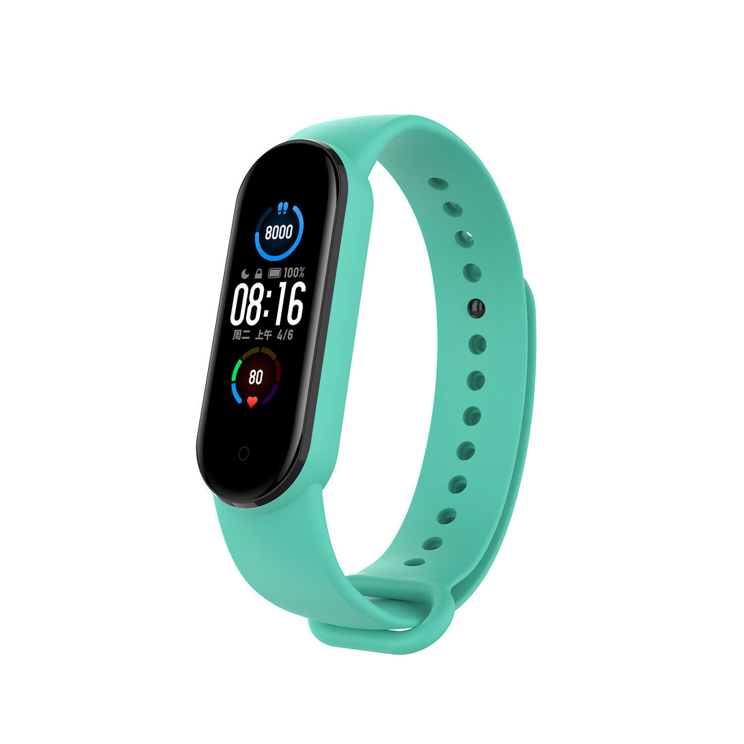 Strap-it Xiaomi Mi Band 6 siliconen bandje (aqua)