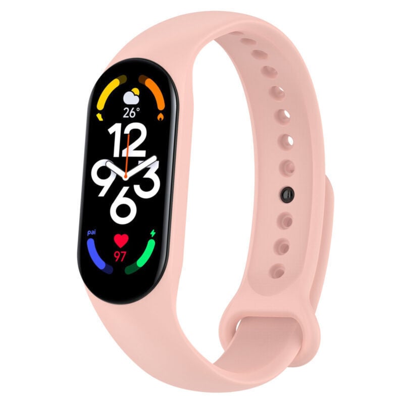 Strap-it Xiaomi Mi Band 7 siliconen bandje (lichtroze)