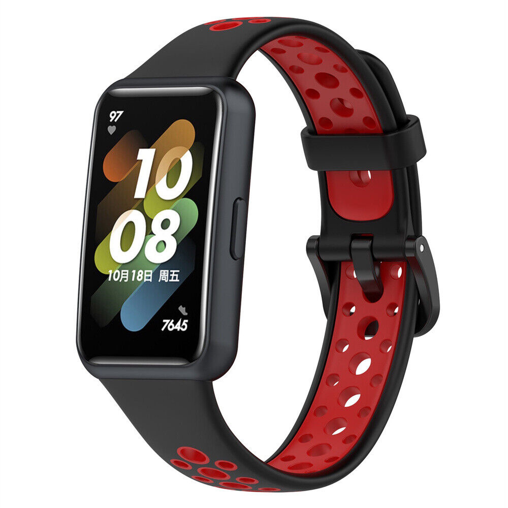 Strap-it Huawei Band 7 sport bandje (zwart/rood)