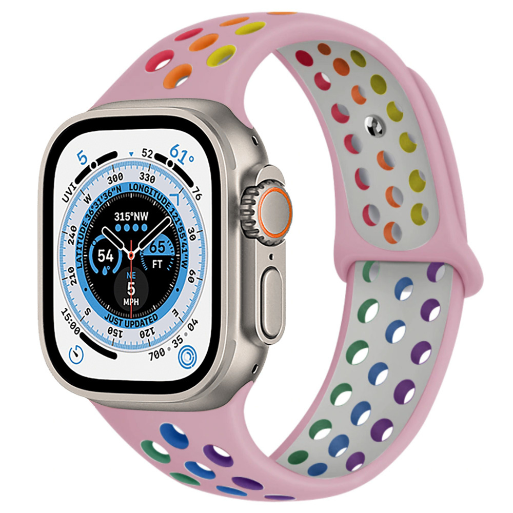 Strap-it Apple Watch Ultra sport+ band (kleurrijk roze)