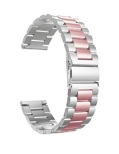 Strap-it Withings Steel HR - 36mm stalen band (zilver/roze)