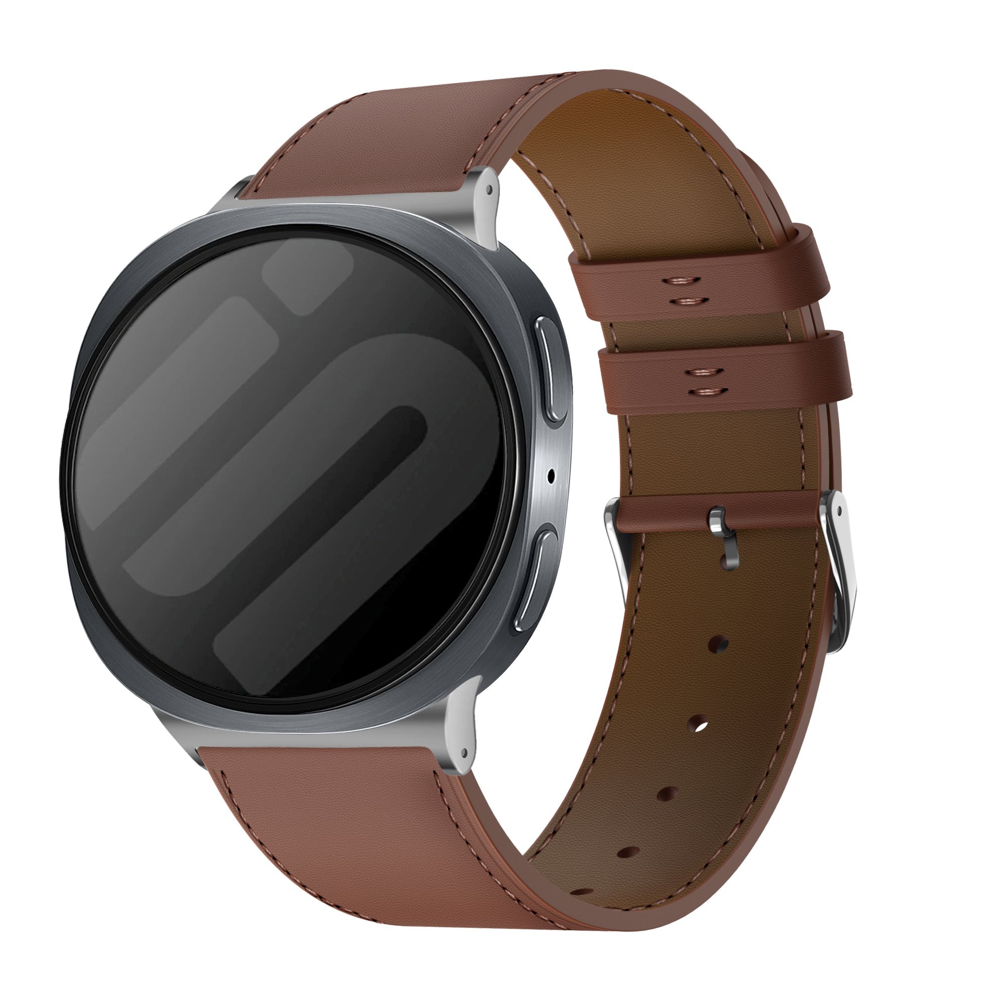 Strap-it Samsung Galaxy Watch 8 - 44mm modern leren band (bruin)