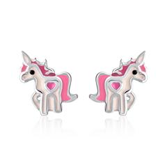 Eenhoorn stud oorbellen voor meisjes in 925 sterling zilver
