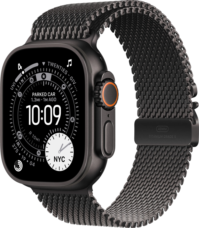 Apple Watch Ultra 3 Cellular 49mm Zwart Milanese Band S
