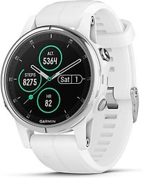 Garmin Fenix 5S Plus 42 mm wit met siliconen armband wit [wifi, Saphir editie] - refurbished
