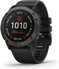 Garmin Fenix 6X 51 mm zwart met een zwarte siliconen polsband [Pro Solar Edition] - refurbished