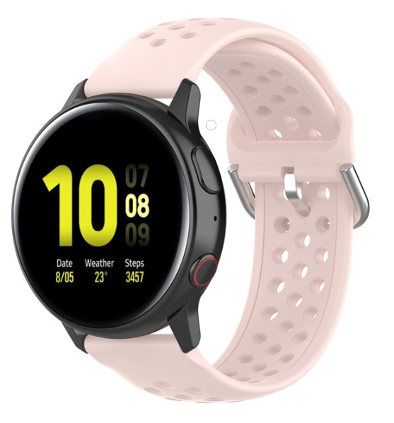 Samsung Galaxy Watch 41mm / 42mm siliconen bandje met gaatjes (roze)