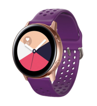 Samsung Galaxy Watch 41mm / 42mm siliconen bandje met gaatjes (paars)