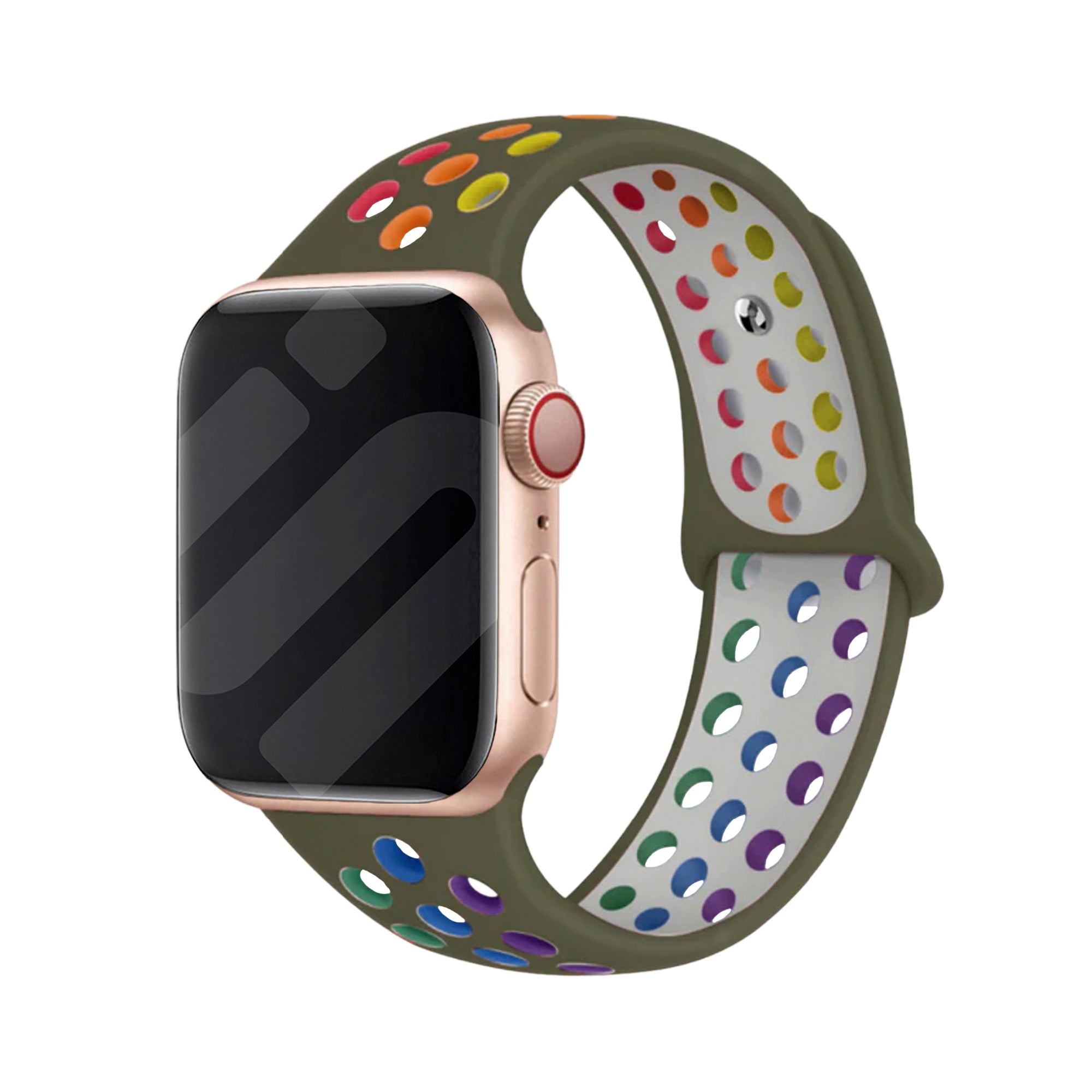 Apple Watch sport band (kleurrijk olijfgroen)