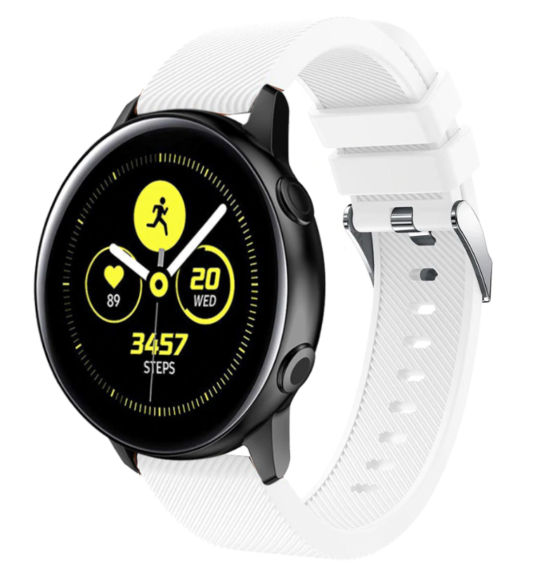 Samsung Galaxy Watch Active / Active 2 silicone band (wit)