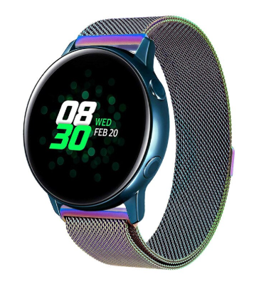 Samsung Galaxy Watch Active / Active2 Milanese band (regenboog)