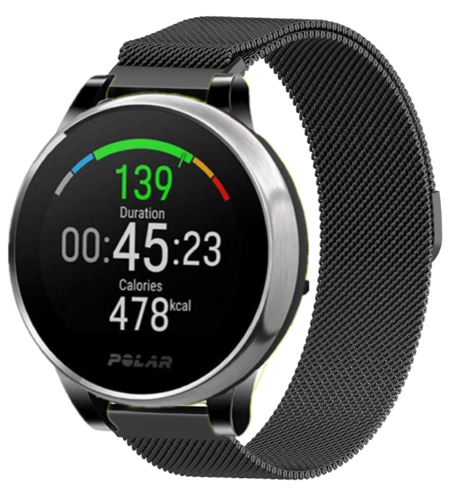 Polar Vantage M Milanese band (zwart)