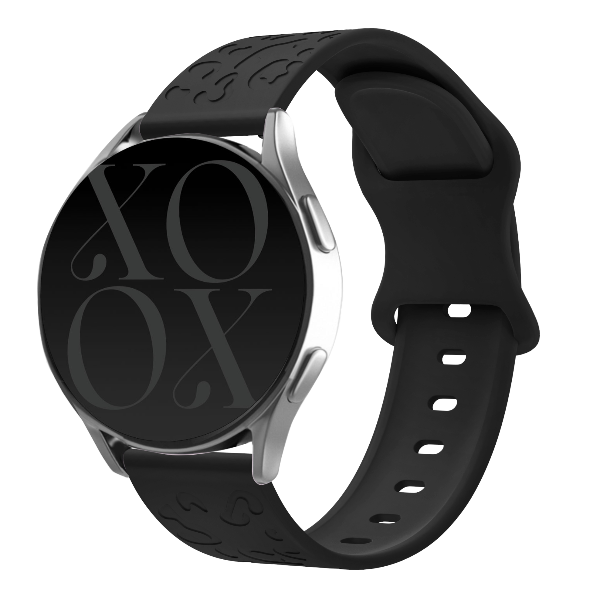 xoxo Wildhearts Universeel 20mm siliconen bandje Leopard Print (zwart)