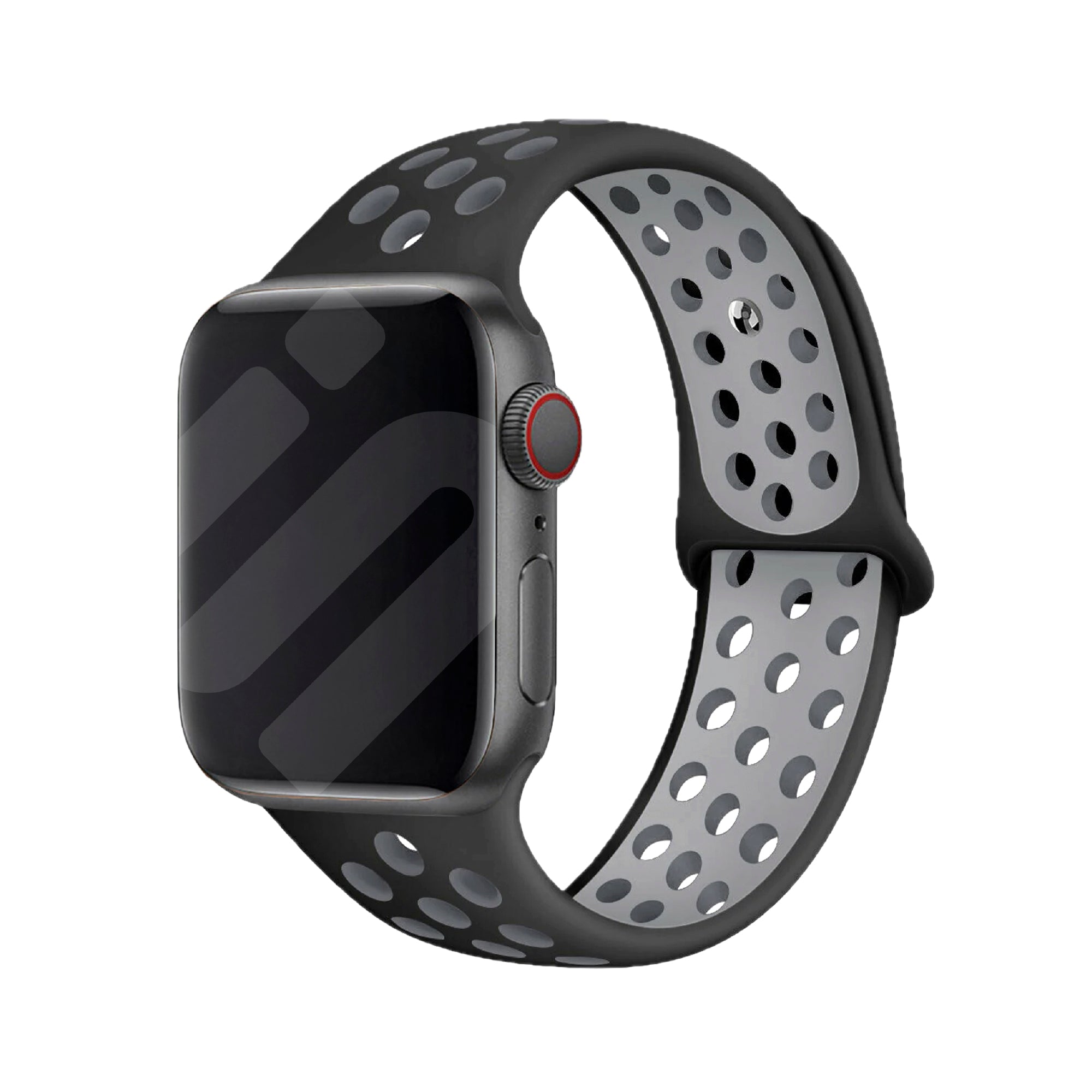 Apple Watch sport band (zwart/grijs)