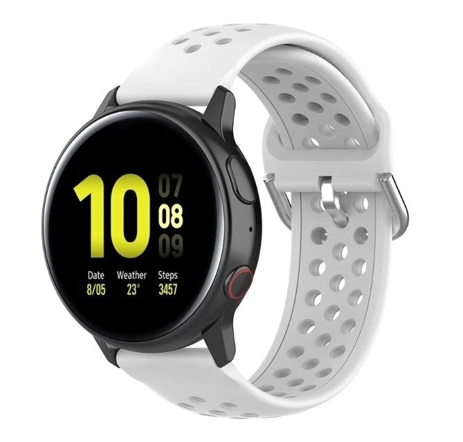 Samsung Galaxy Watch 41mm / 42mm siliconen bandje met gaatjes (wit)