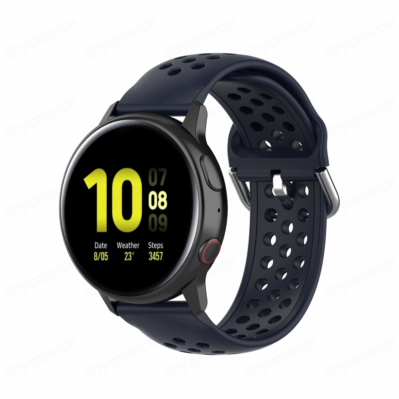Samsung Galaxy Watch 41mm / 42mm siliconen bandje met gaatjes (donkerblauw)
