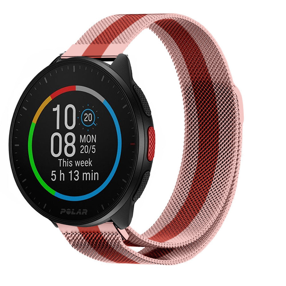 Polar Pacer Milanese band (rood/roze)