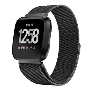 Fitbit Versa / Versa 2 Milanese band (zwart)