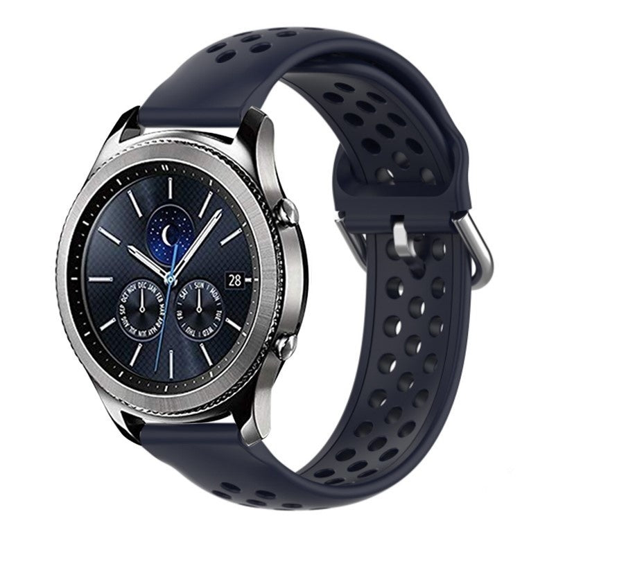 Samsung Gear S3 siliconen bandje met gaatjes (donkerblauw)