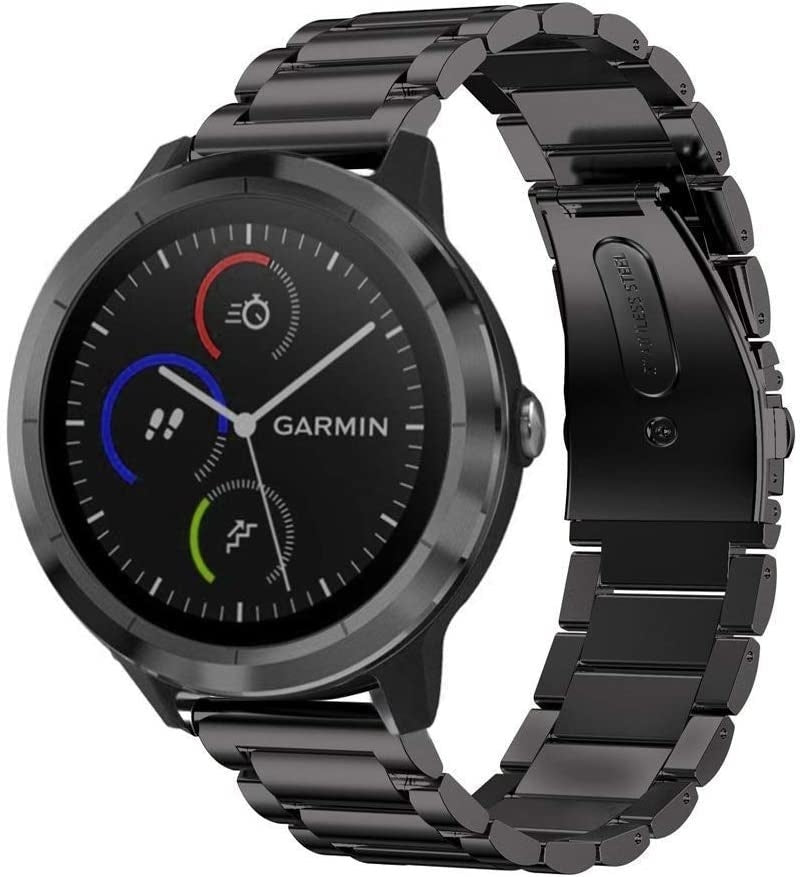 Garmin Vivomove 3s stalen band - 39mm - zwart - bandbreedte 18mm