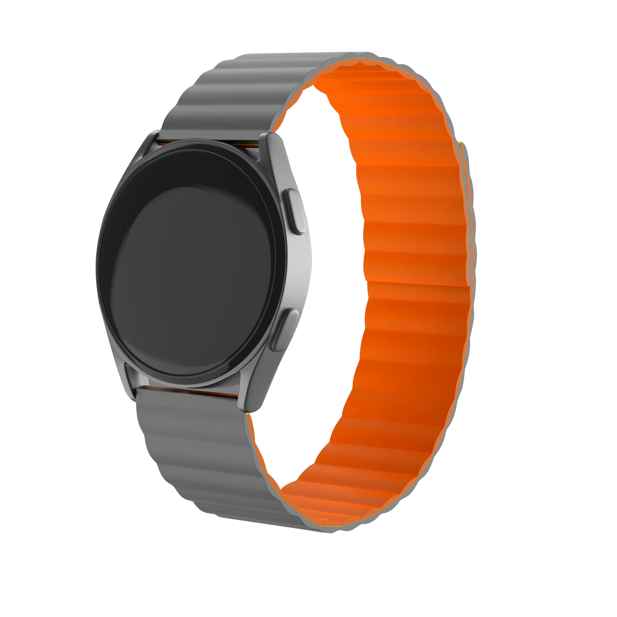 Amazfit Balance 2 magnetisch siliconen bandje (grijs/oranje)