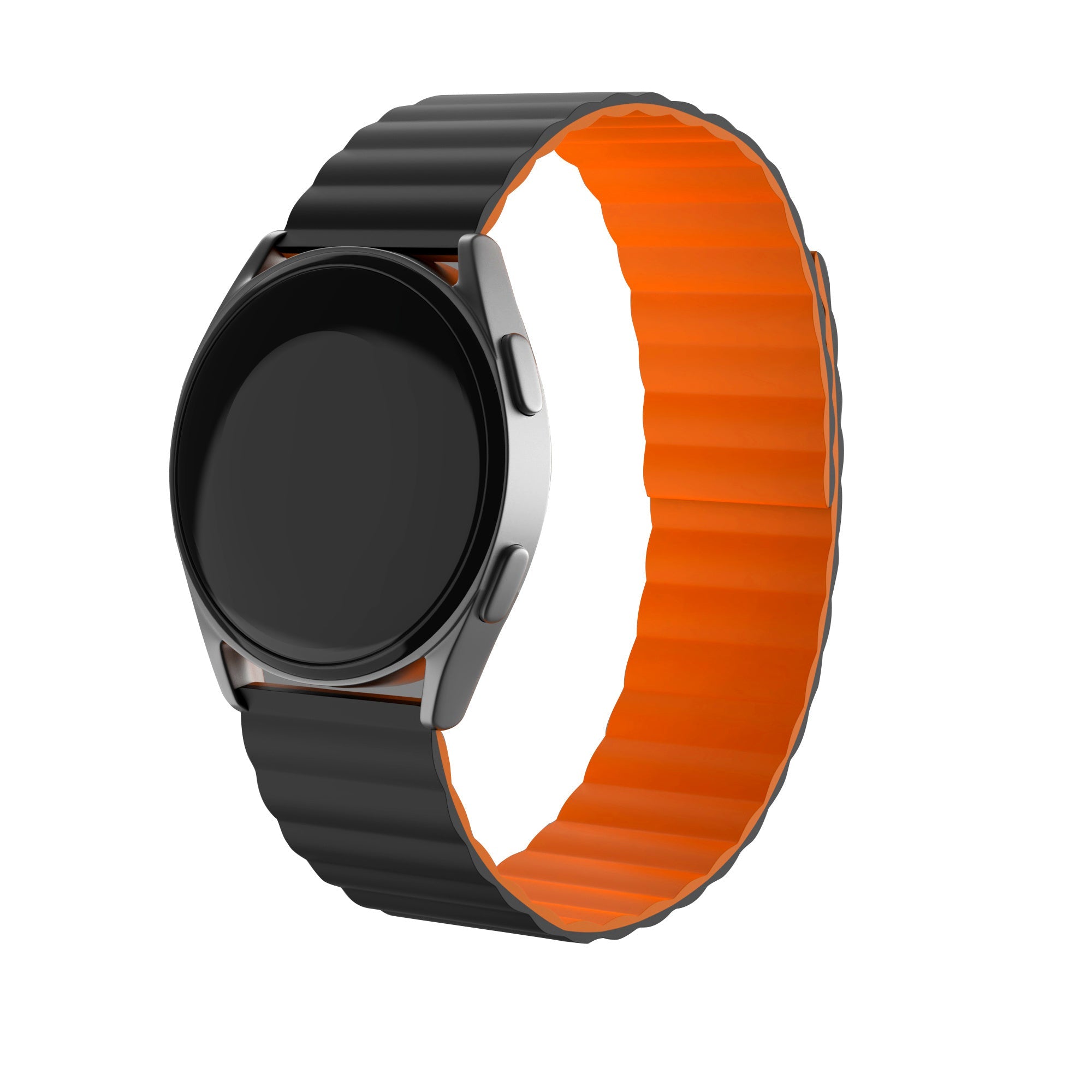 Amazfit GTR 4 magnetisch siliconen bandje (zwart/oranje)