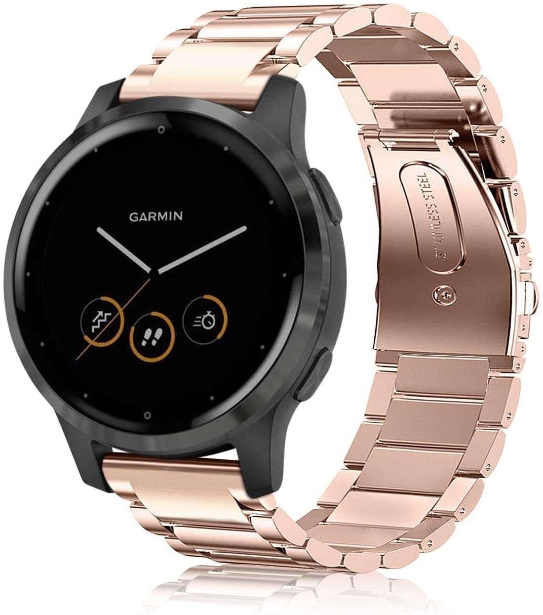 Garmin Vivoactive 4s stalen bandje - 40mm - rosé goud - bandbreedte 18mm