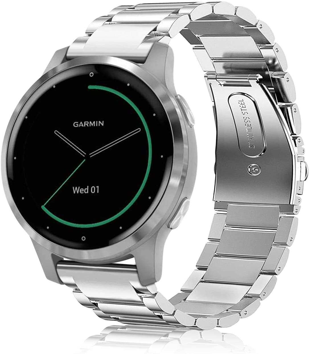 Garmin Vivoactive 4s stalen bandje - 40mm - zilver - bandbreedte 18mm