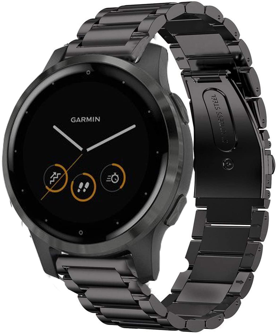 Garmin Vivoactive 4s stalen bandje - 40mm - zwart - bandbreedte 18mm