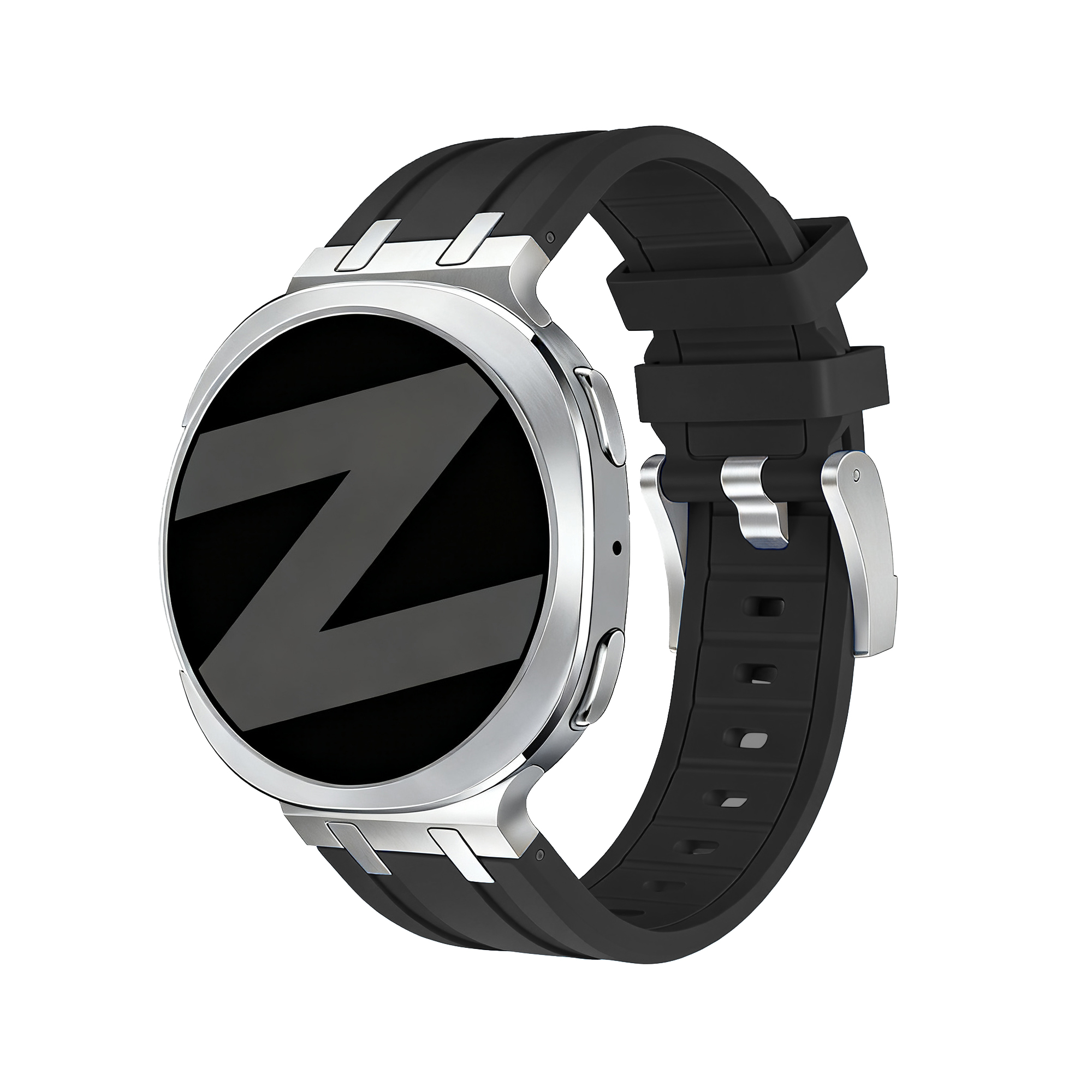 Bandz Samsung Galaxy Watch 8 - 44mm siliconen band 'Luxe Liquid' (zwart)