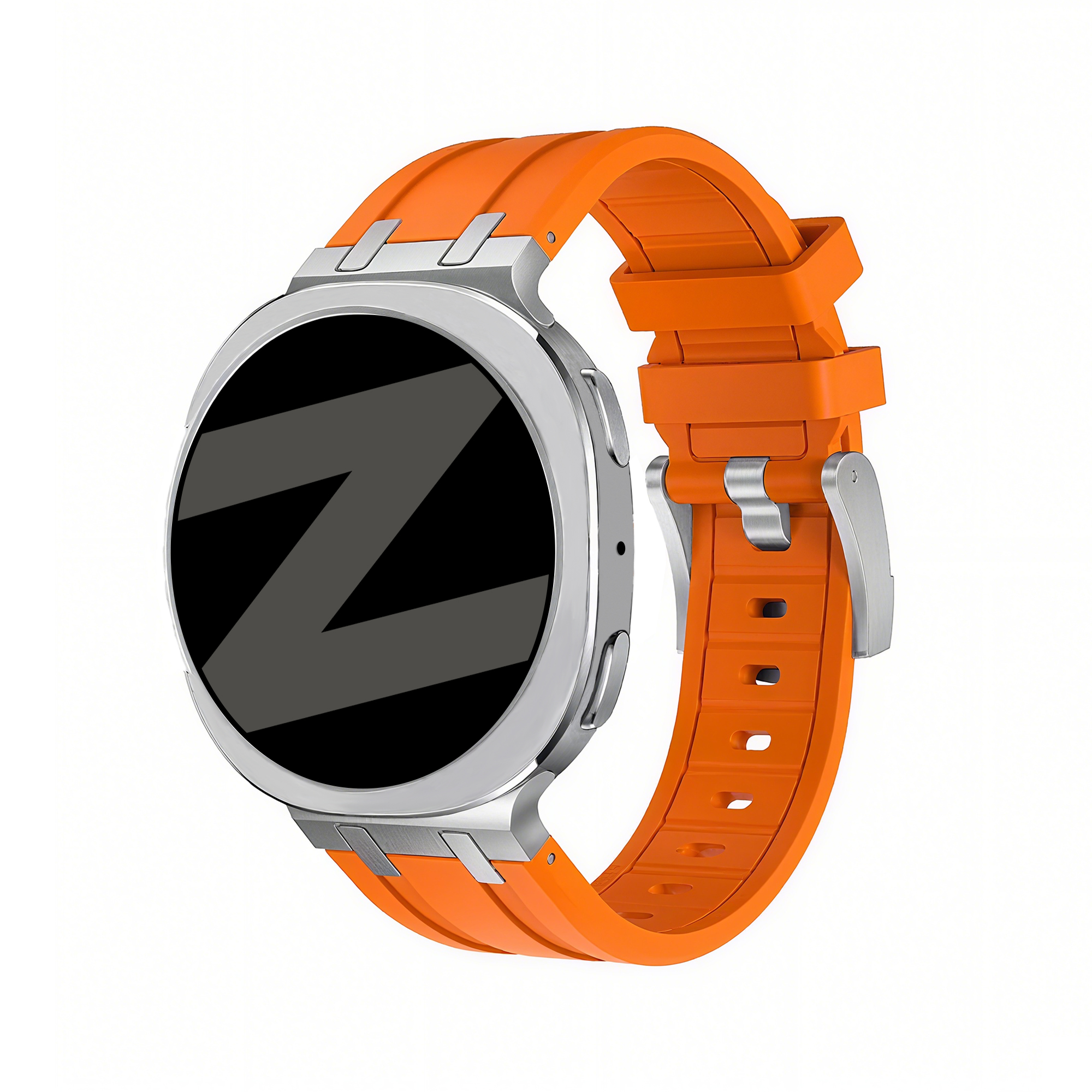 Bandz Samsung Galaxy Watch 8 - 44mm siliconen band 'Luxe Liquid' (oranje)