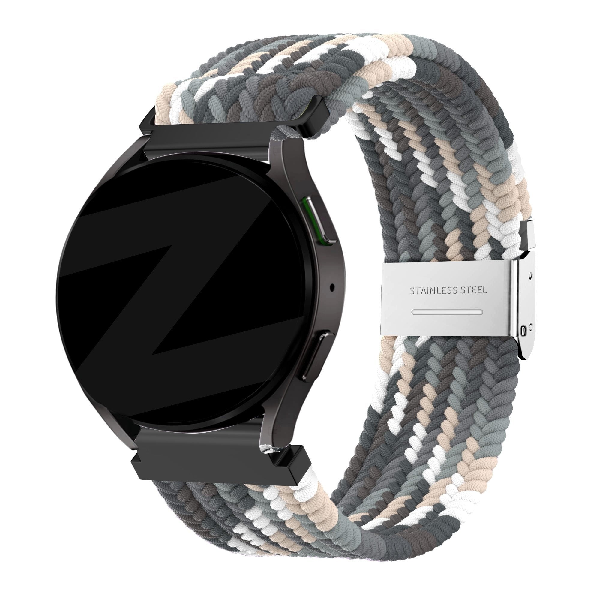 Bandz Coros Apex 42mm gevlochten nylon band (zwart mix)