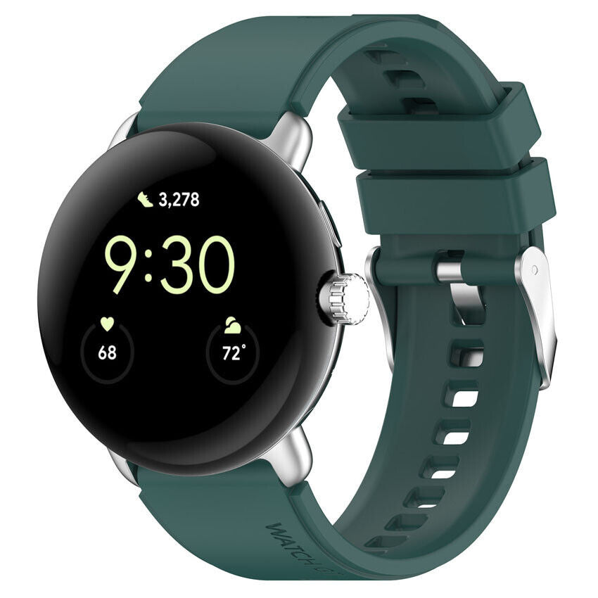 Google Pixel Watch 4 - 41mm siliconen bandje (donkergroen)