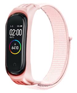 Xiaomi Mi Band 5 / 6 nylon bandje (lichtroze)