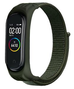 Xiaomi Mi band 5 / 6 nylon bandje (legergroen)