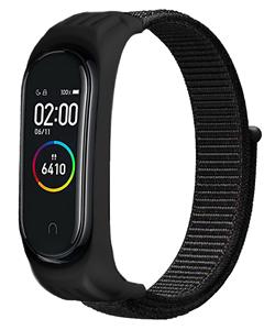 Xiaomi Mi band 5 / 6 nylon bandje (zwart)