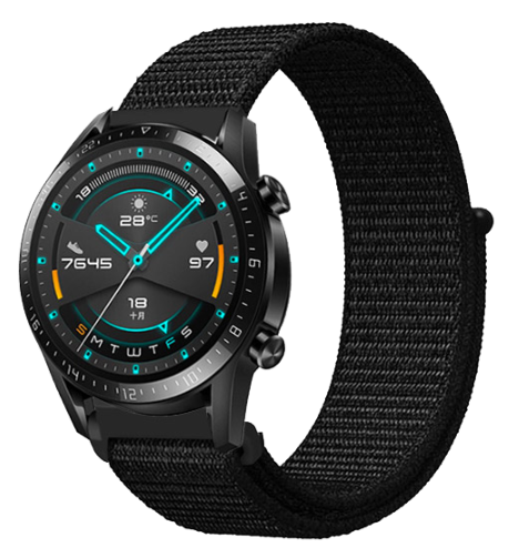 Huawei Watch GT 2 nylon bandje (zwart)