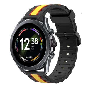 Fossil Gen 6 - 44mm Special Edition band (zwart/geel)