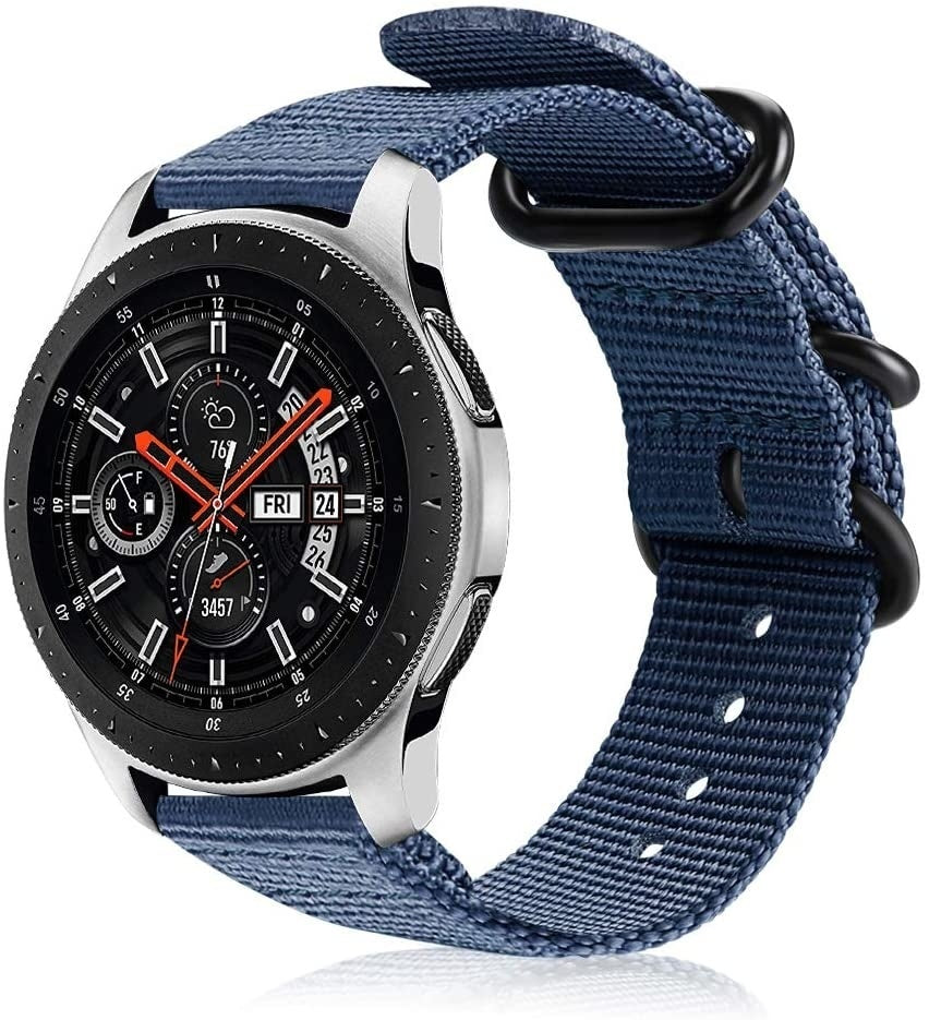 Samsung Galaxy Watch 46mm nylon band met gesp (blauw)