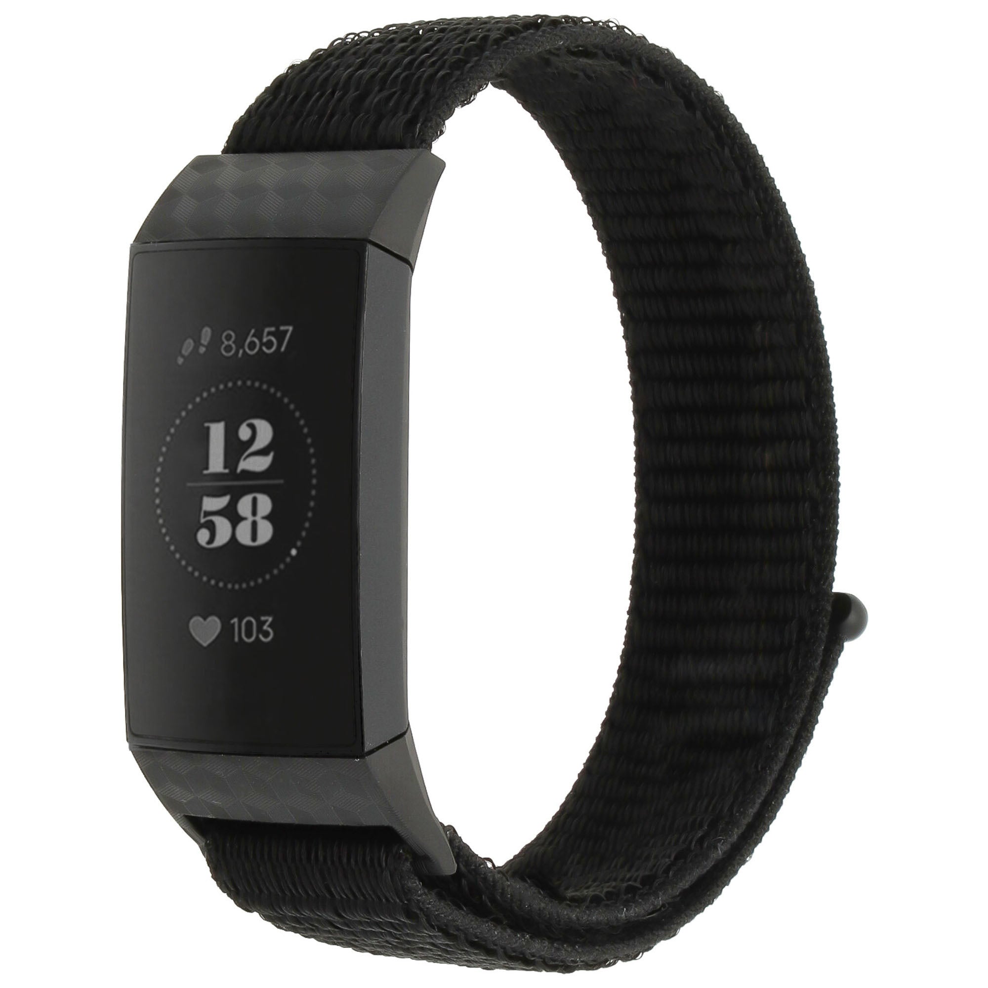 Fitbit Charge 4 nylon band (zwart)