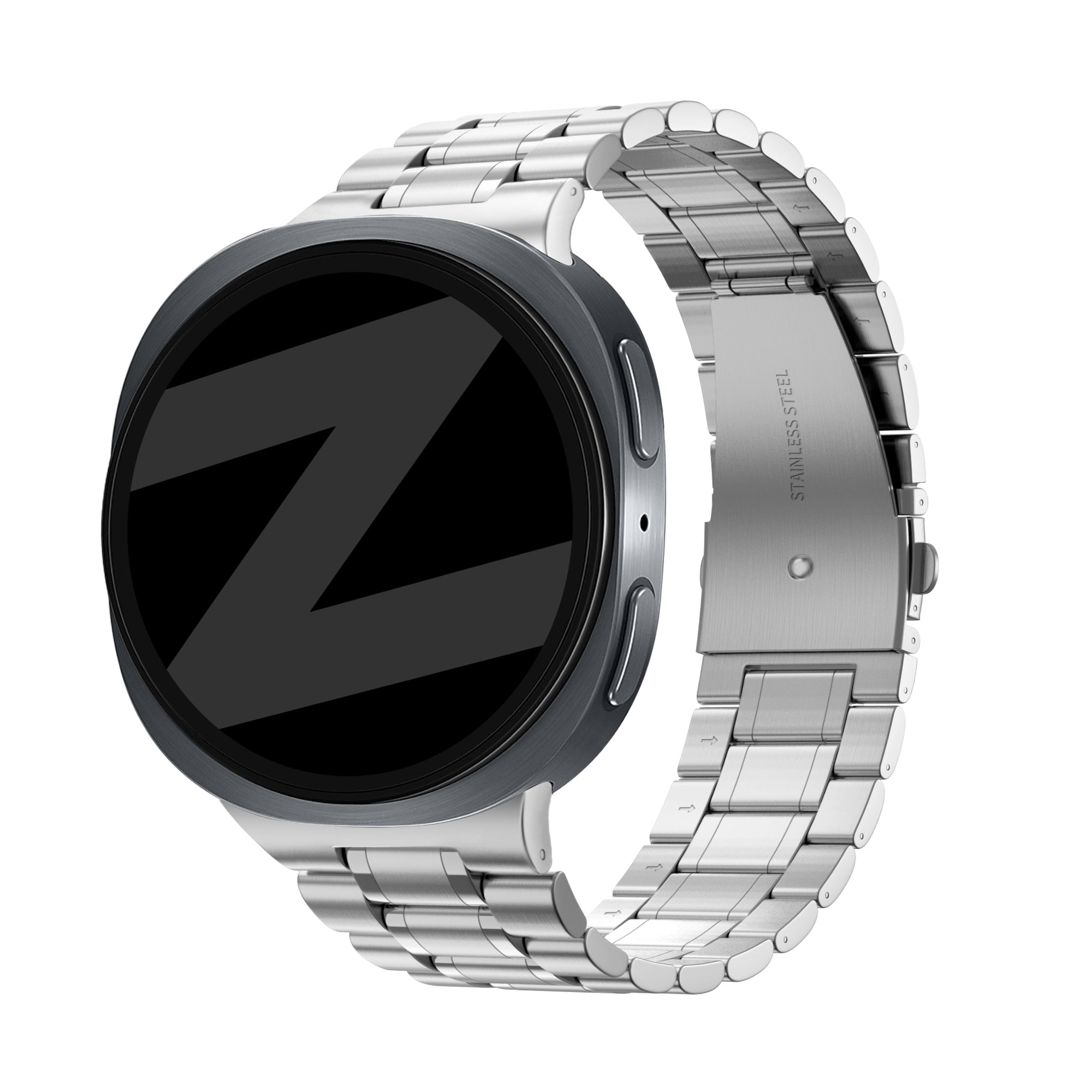 Bandz Samsung Galaxy Watch 8 - 44mm stalen band 'Deluxe' (zilver)