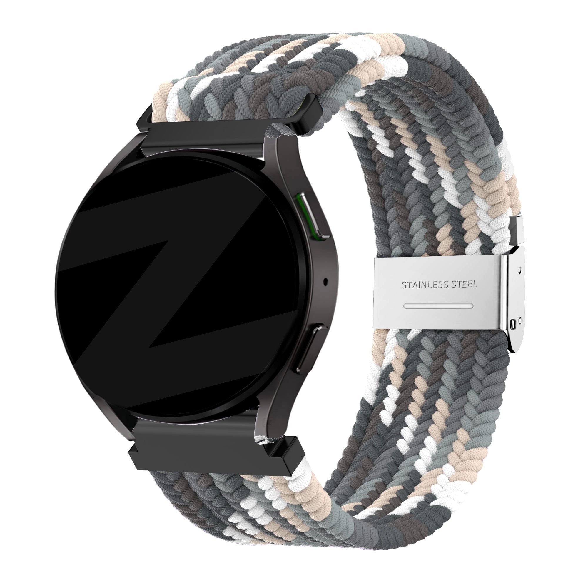 Bandz Garmin Vivoactive 5 gevlochten nylon band (zwart mix)