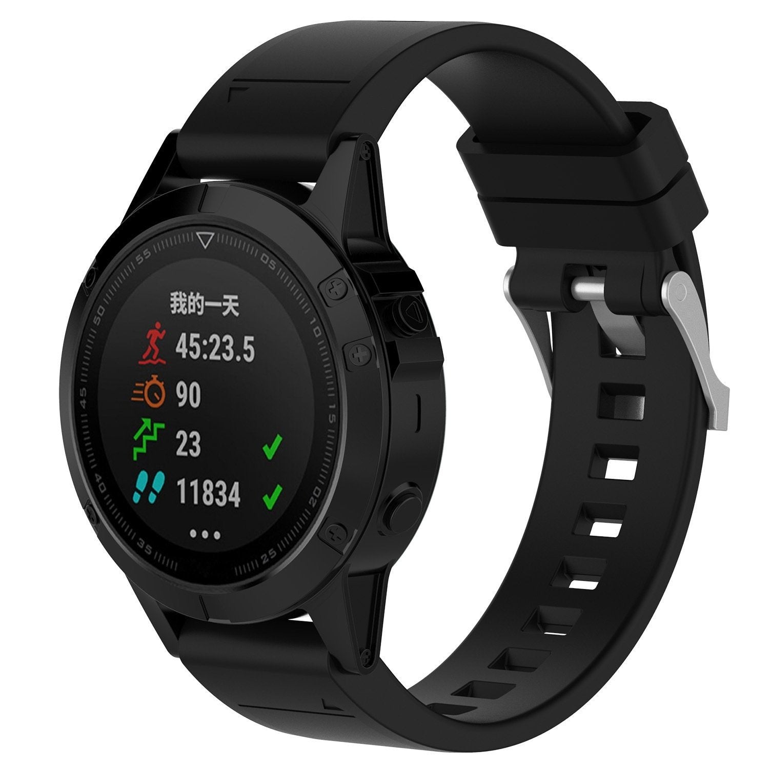 Garmin Forerunner 955 glossy silicone band (zwart)