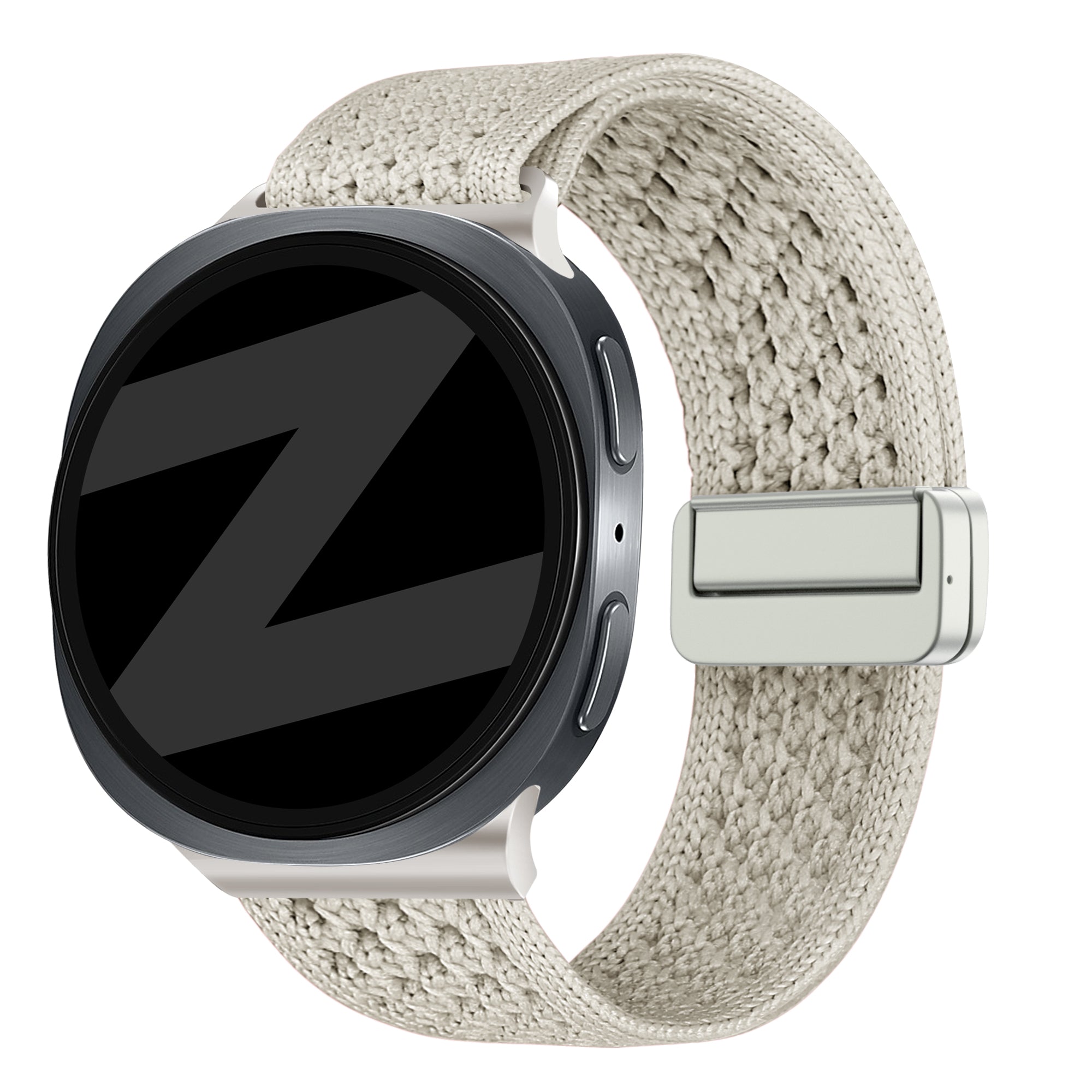 Bandz Samsung Galaxy Watch 8 - 44mm vintage nylon bandje (sterrenlicht)