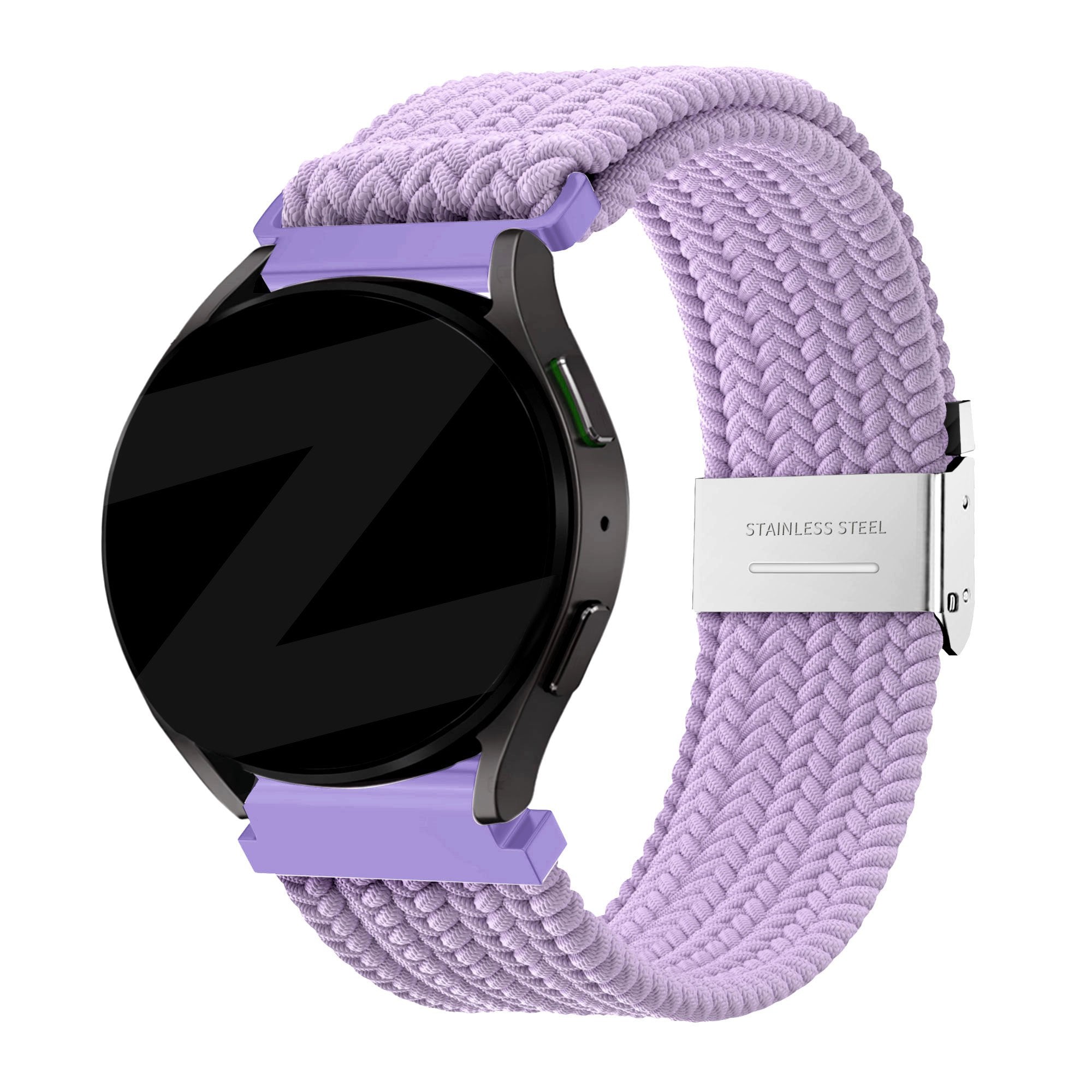Bandz Garmin Vivomove Luxe gevlochten nylon band (lichtpaars)