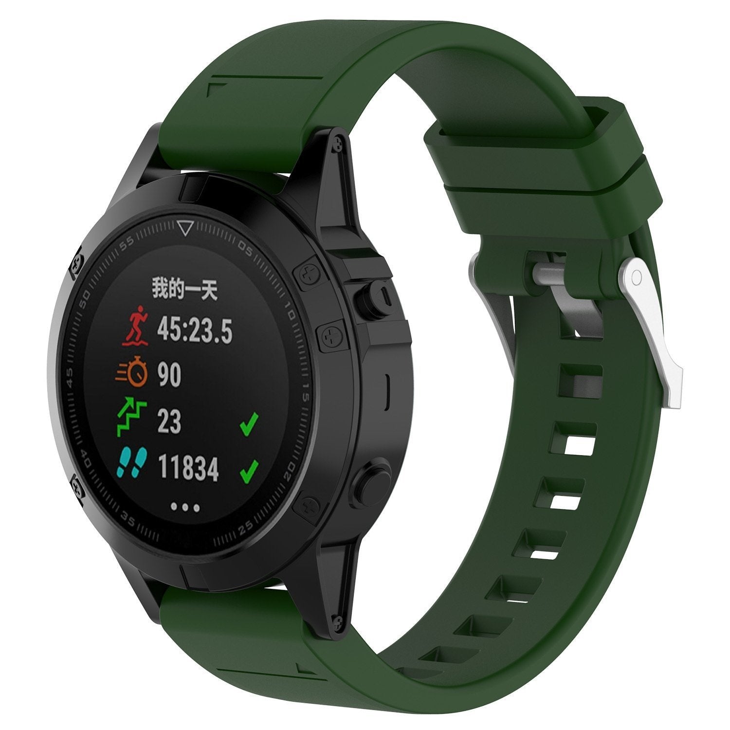 Garmin Forerunner 965 glossy silicone band (legergroen)