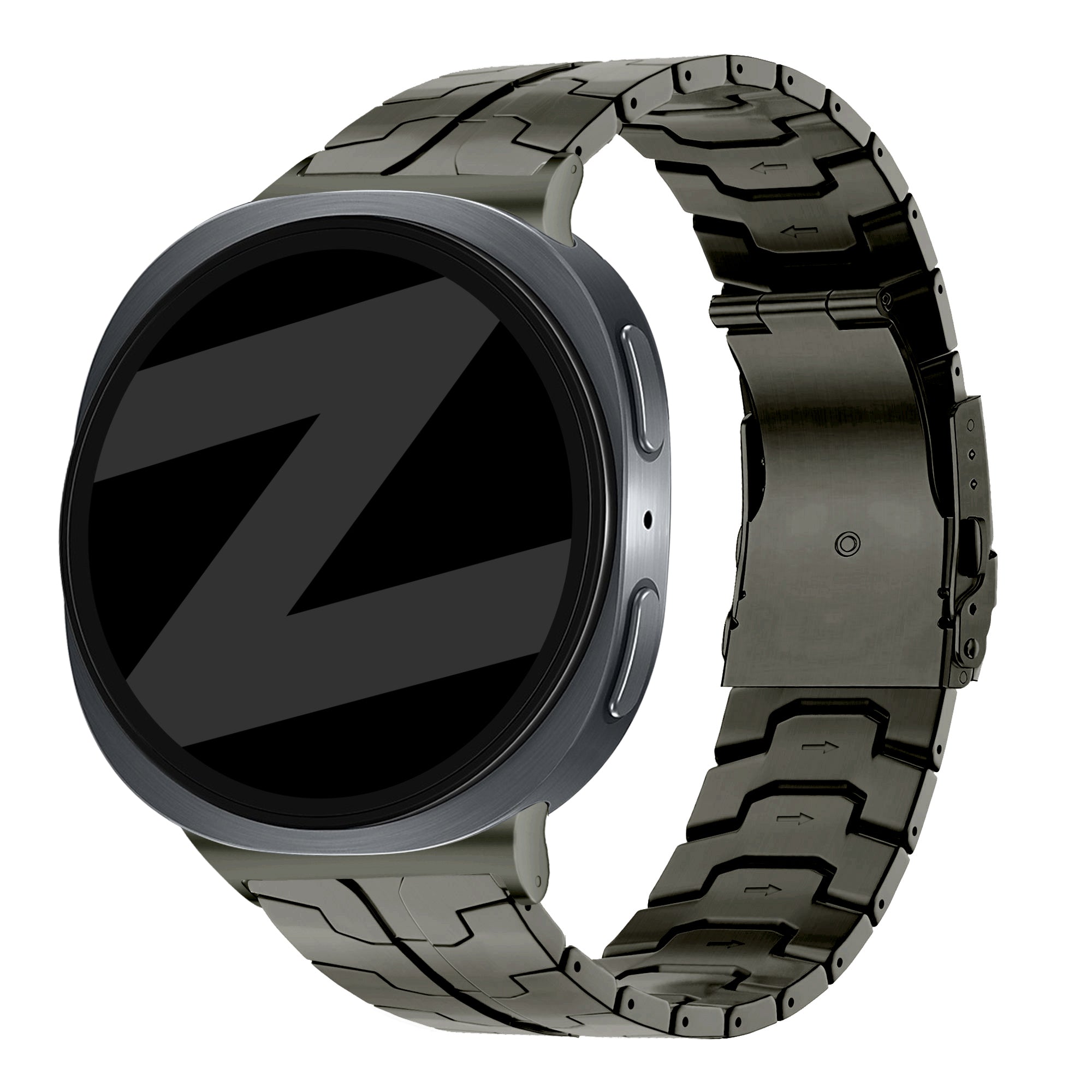 Bandz Samsung Galaxy Watch 8 - 44mm stalen band 'Iron' (grafiet)