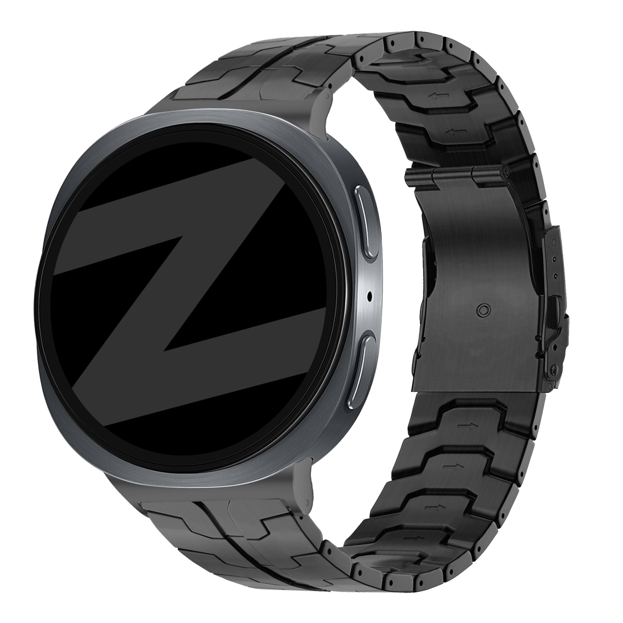 Bandz Samsung Galaxy Watch 8 - 40mm stalen band 'Iron' (zwart)