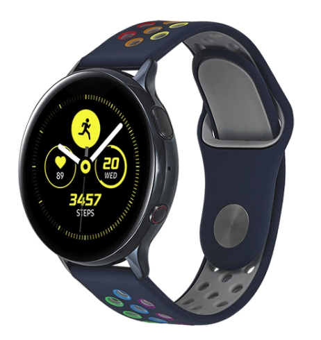 Samsung Galaxy Watch sport band 41mm / 42mm (donkerblauw kleurrijk)