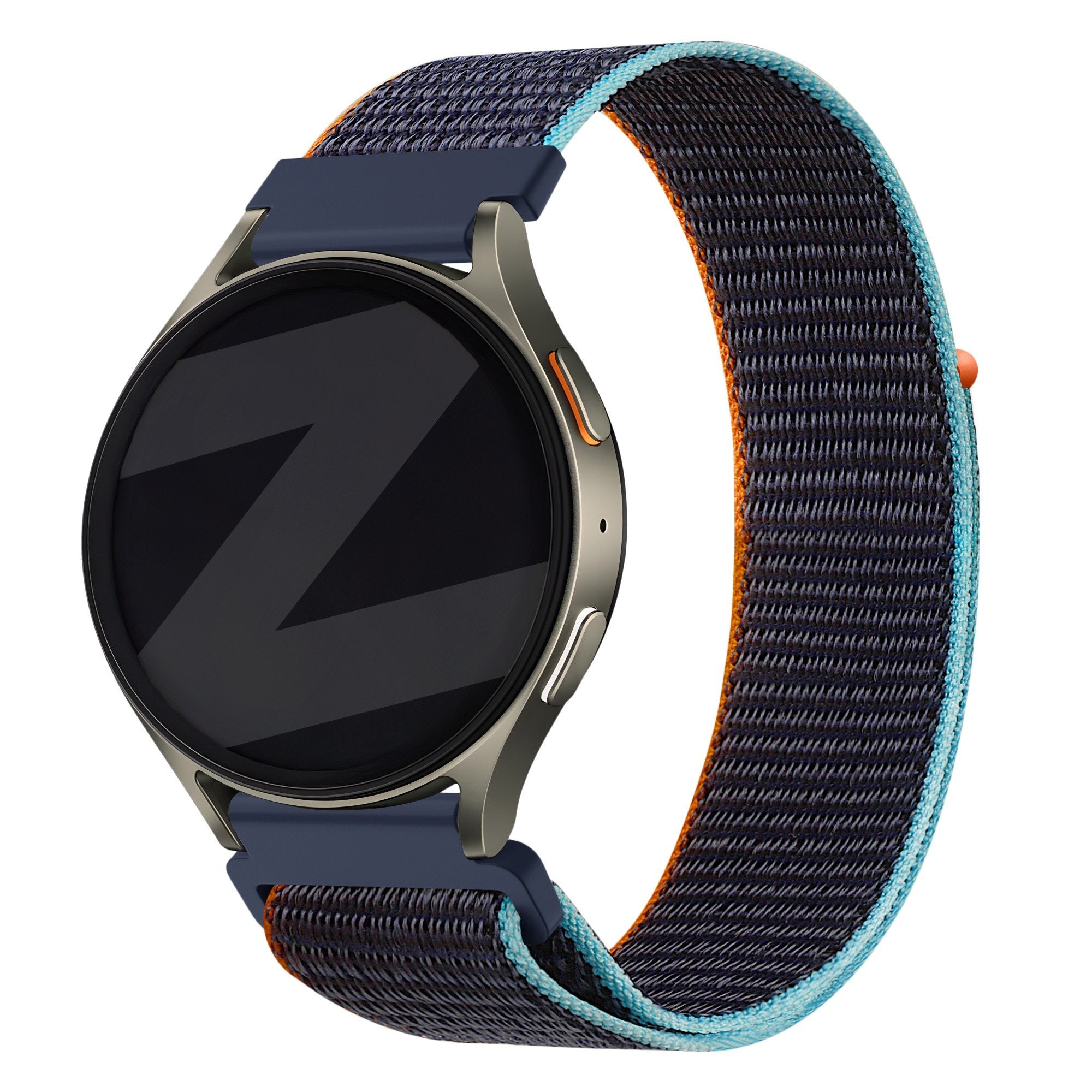 Bandz Huawei Watch GT 6 - 46mm nylon band 'Easy fit' (donkerblauw mix)